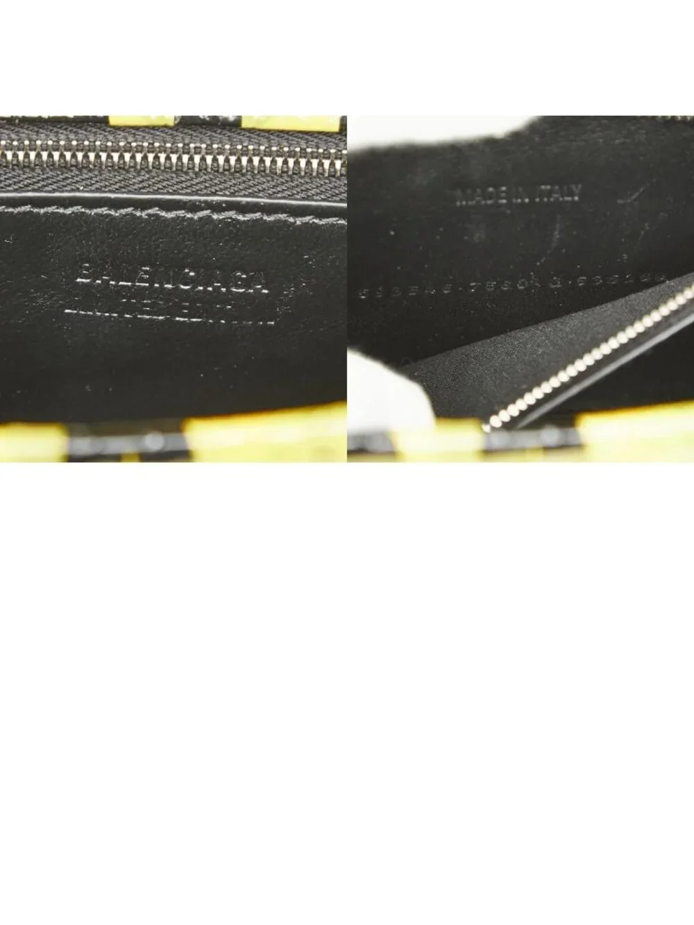 Balenciaga Hourglass S 2-Way Shoulder Bag Top Handle Yellow Black Leather Tape